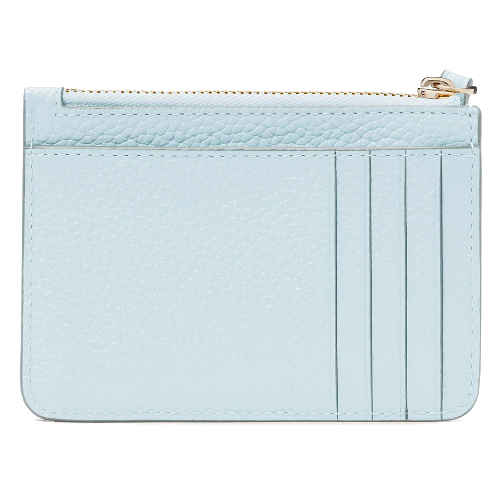 Kate Spade Lena Pebbled Leather Small Card Holder Wristlet Card Case Crisp Sky # KH789