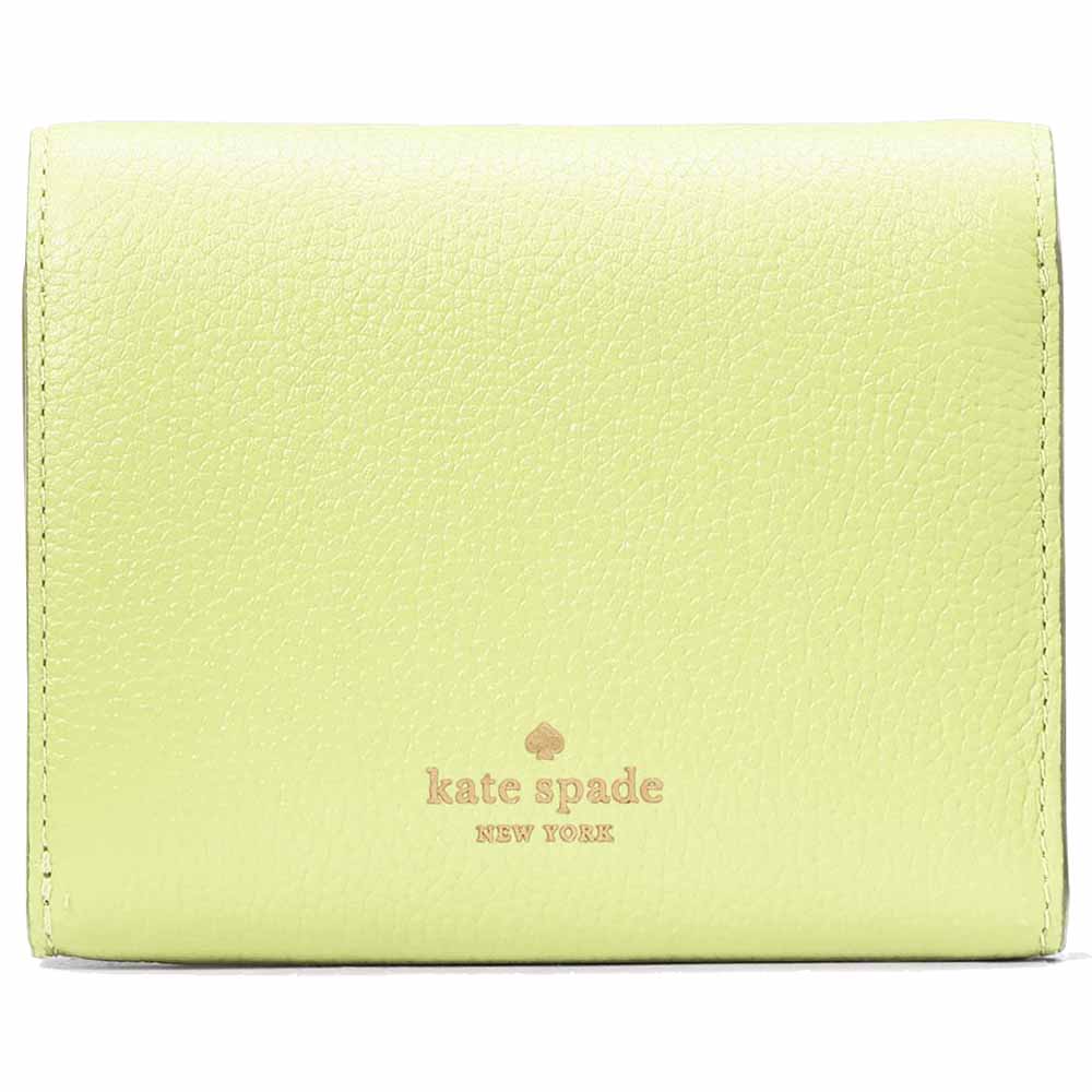 Kate Spade Small Wallet Kayla Pebble Leather Small Lzip Lime Slushy # KK056
