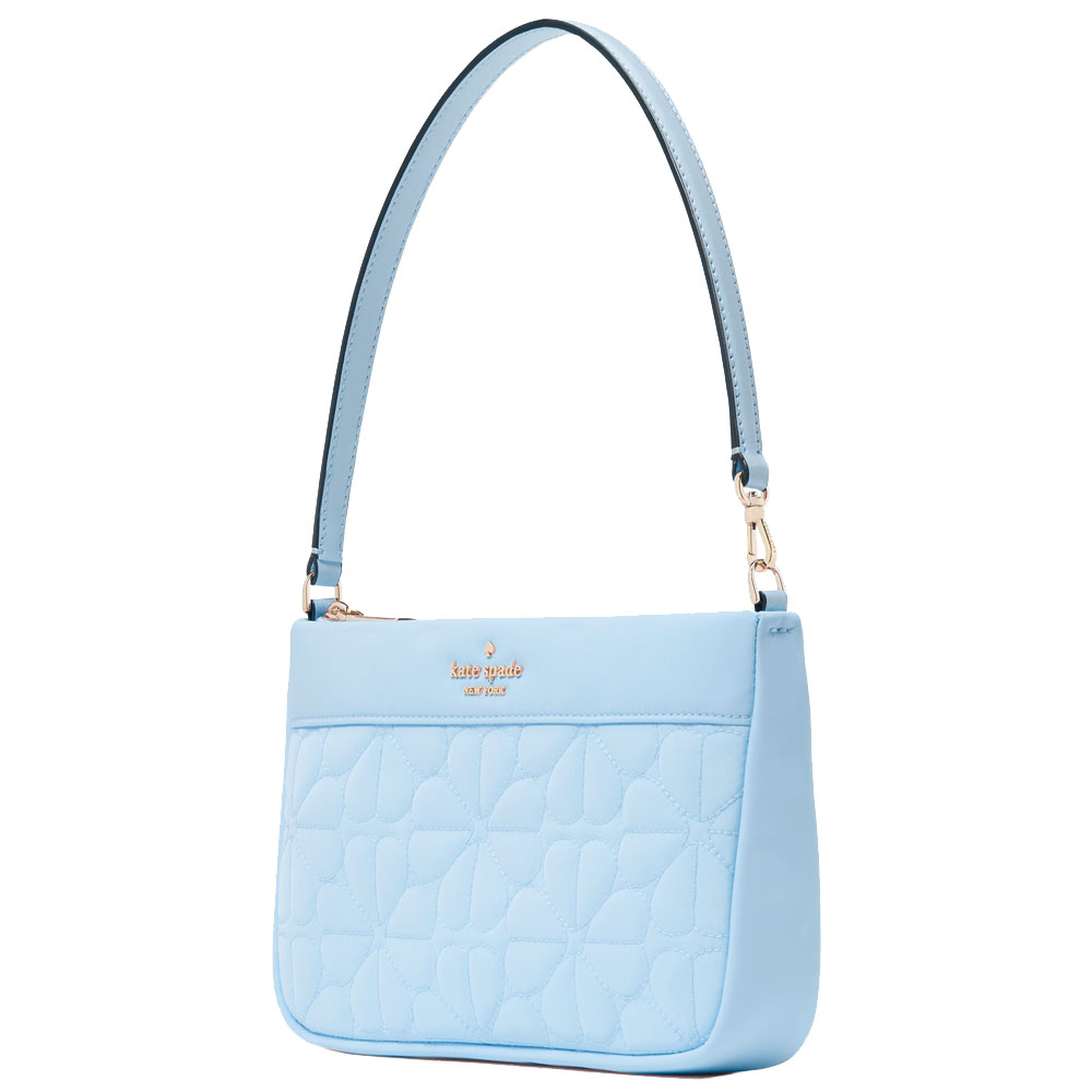 Kate Spade Spade Flower Quilted Fabric Convertible Wristlet Montauk Blue # KK255