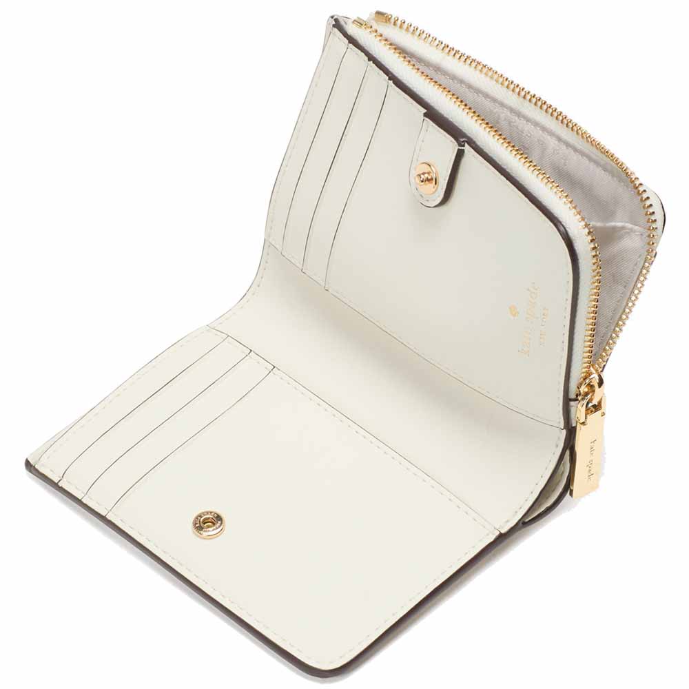 Kate Spade Madison Perforated Small L-Zip Wallet Meringue # KK956