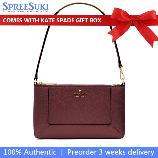 Kate Spade Lena Convertible Wristlet Cherrywood # KH785