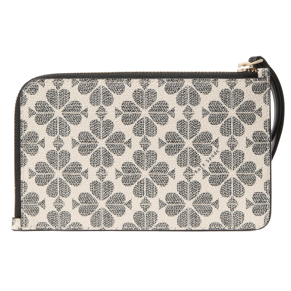 Kate Spade Small Wristlet Lucy Spade Flower Small Lzip Wristlet Black Multi # KH614