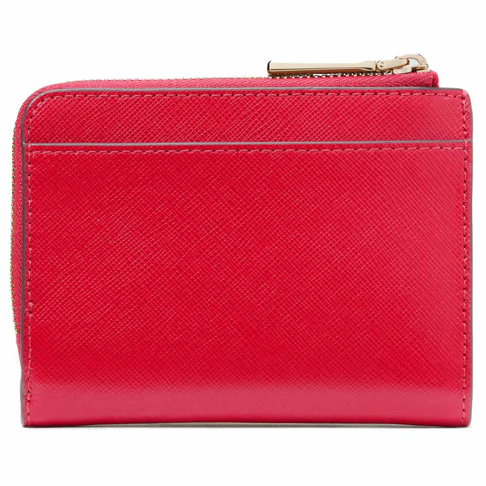 Kate Spade Small Wallet Madison Saffiano Leather Small Lzip Wallet Ruby Red # KH615