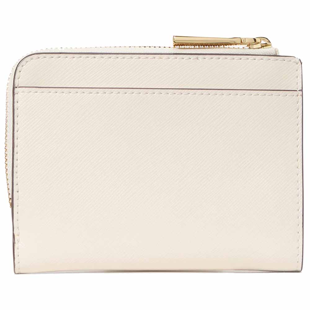 Kate Spade Small Wallet Madison Saffiano Leather Small Lzip Wallet Meringue # KH615