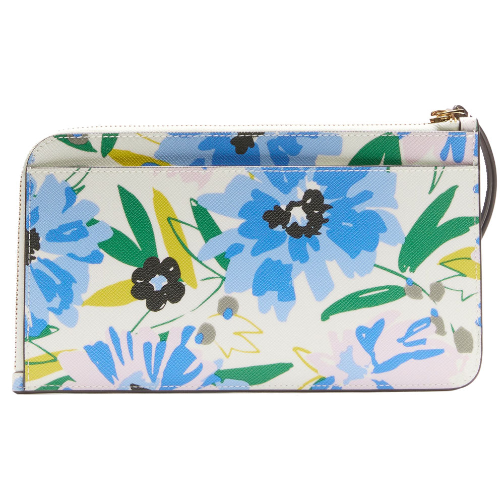 Kate Spade Lucy Floral Medium L-Zip Wristlet Cream Multi # KK928