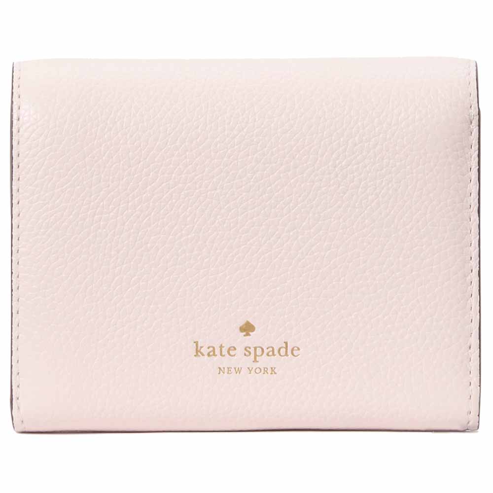 Kate Spade Kayla Embellished Spade Small L-Zip Wallet Powdered Sugar # KK113