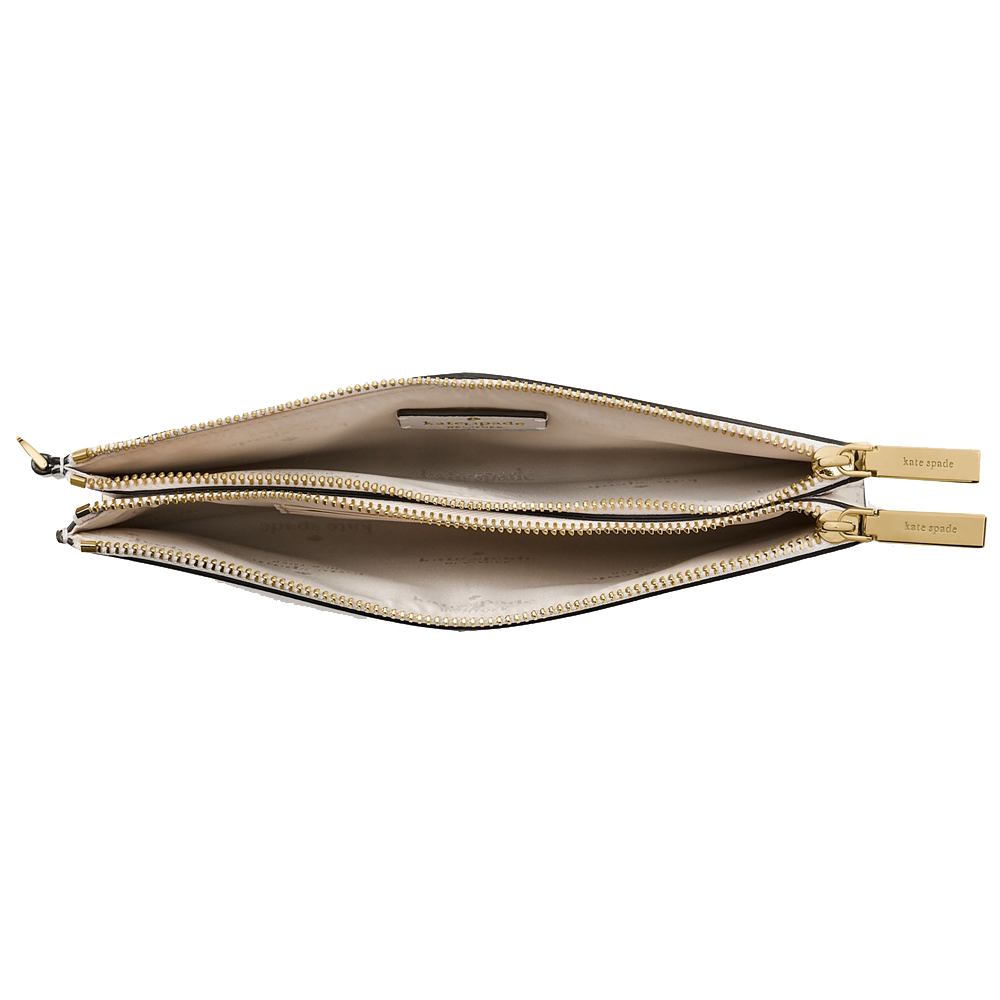 Kate Spade Madison Double Zip Saffiano Wristlet Meringue # KC588