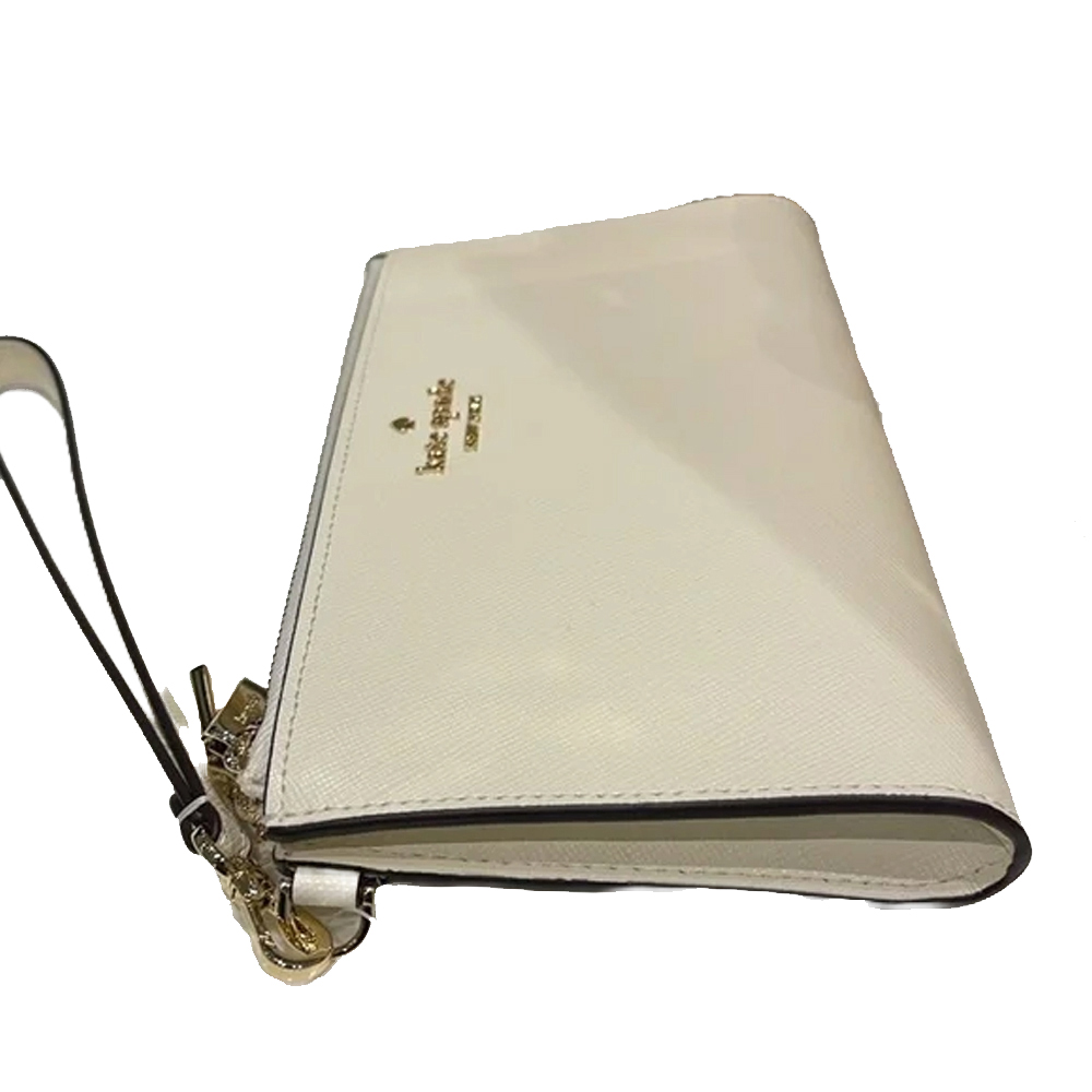 Kate Spade Madison Double Zip Saffiano Wristlet Meringue # KC588