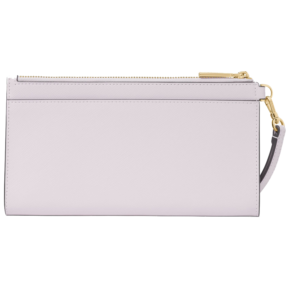 Kate Spade Madison Double Zip Saffiano Wristlet Pale Amethyst # KC588