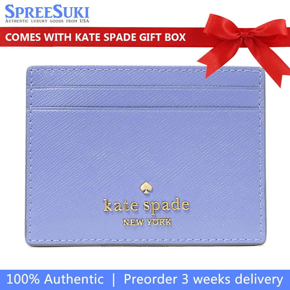Kate Spade Madison Saffiano Leather Small Card Holder Frosted Blueberry # KI368