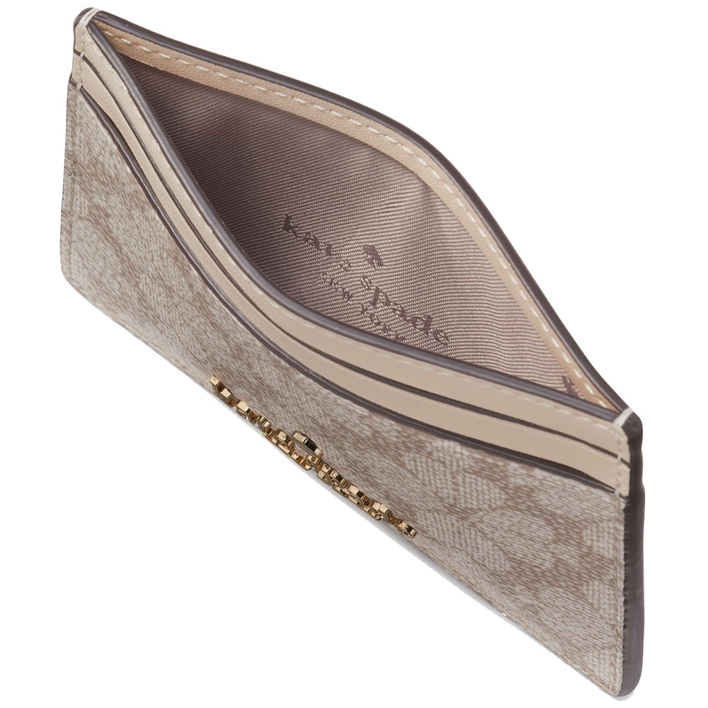 Kate Spade Spade Flower Small Slim Card Holder Dark Beige Multi # KI371