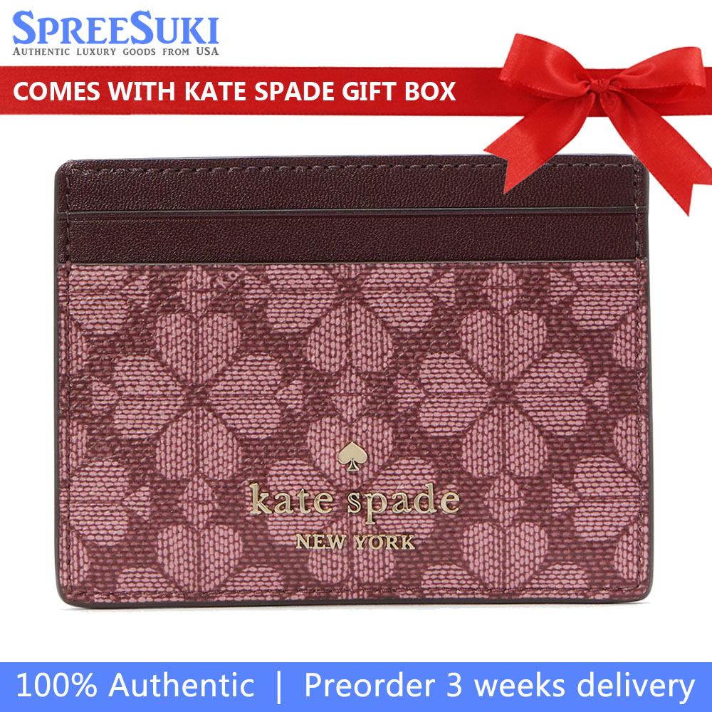 Kate Spade Spade Flower Small Slim Card Holder Grenache Multi # KI371