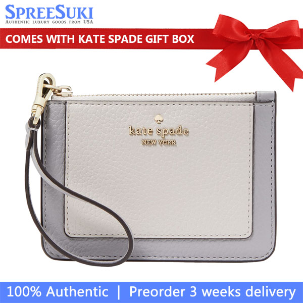 Kate Spade Lena Colorblock Small Card Holder Wristlet Mountain Grey Multi # KH790
