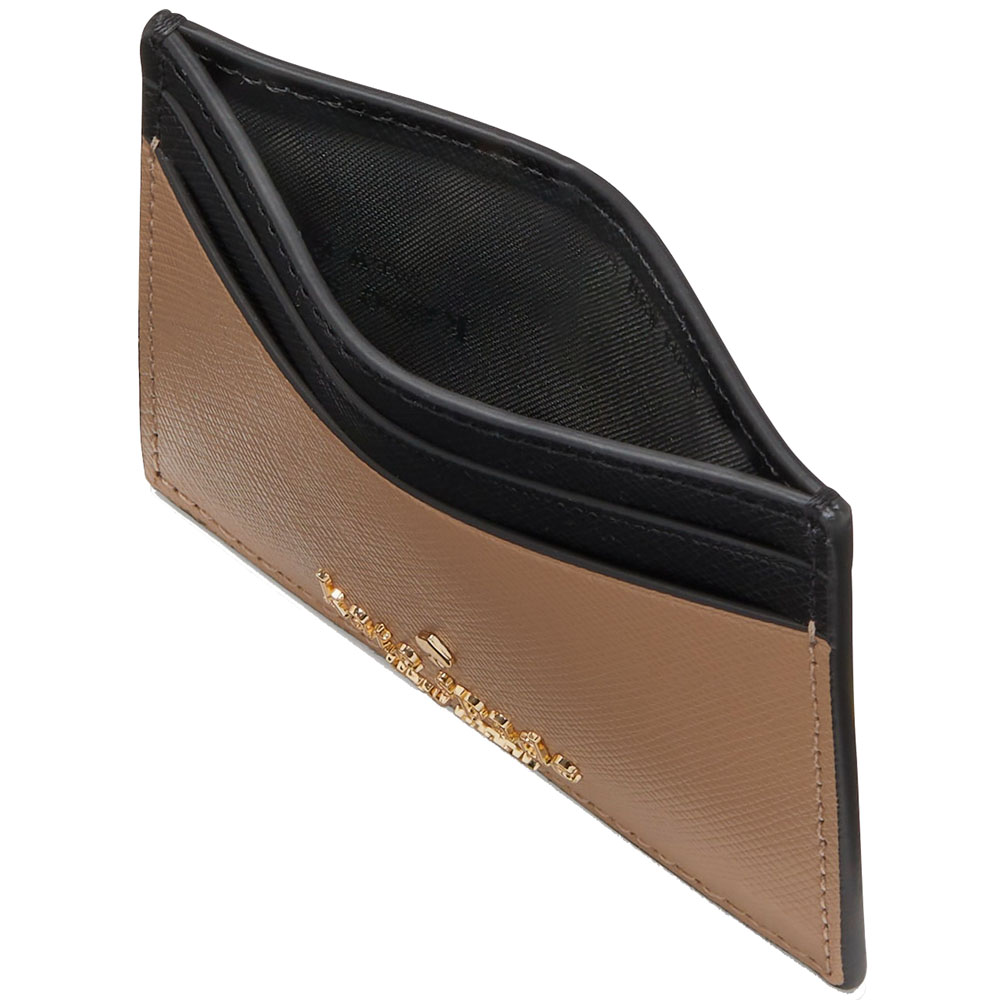 Kate Spade Madison Colorblock Saffiano Small Slim Card Holder Toasted Hazelnut Multi # KI369
