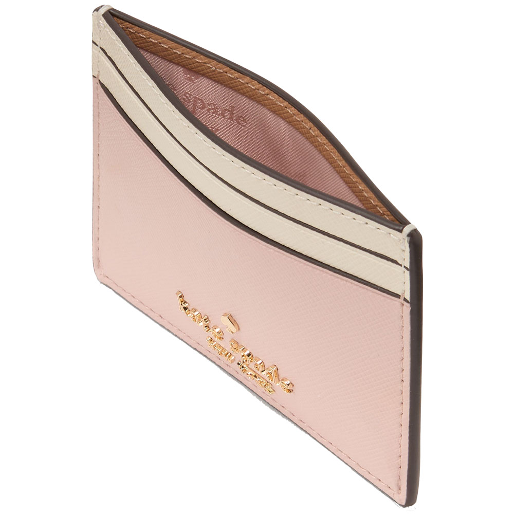 Kate Spade Madison Colorblock Saffiano Small Slim Card Holder Rose Smoke Multi # KI369