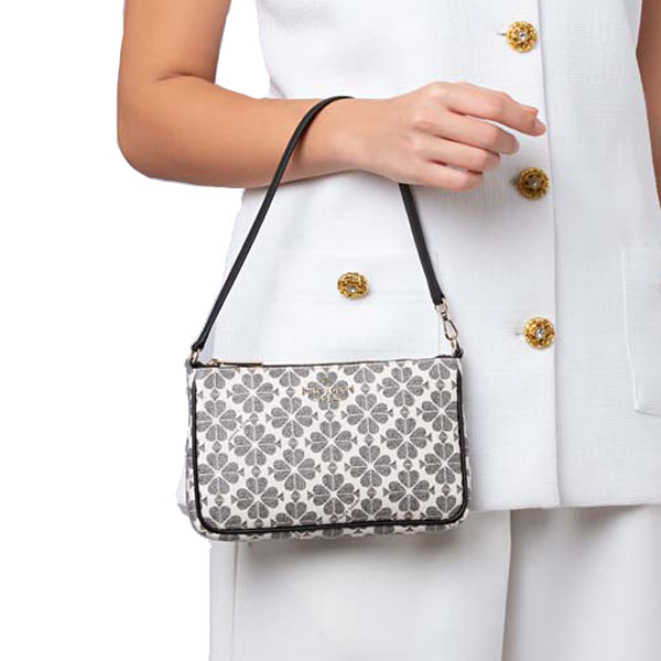 Kate Spade Spade Flower Convertible Wristlet Black Multi # KI378