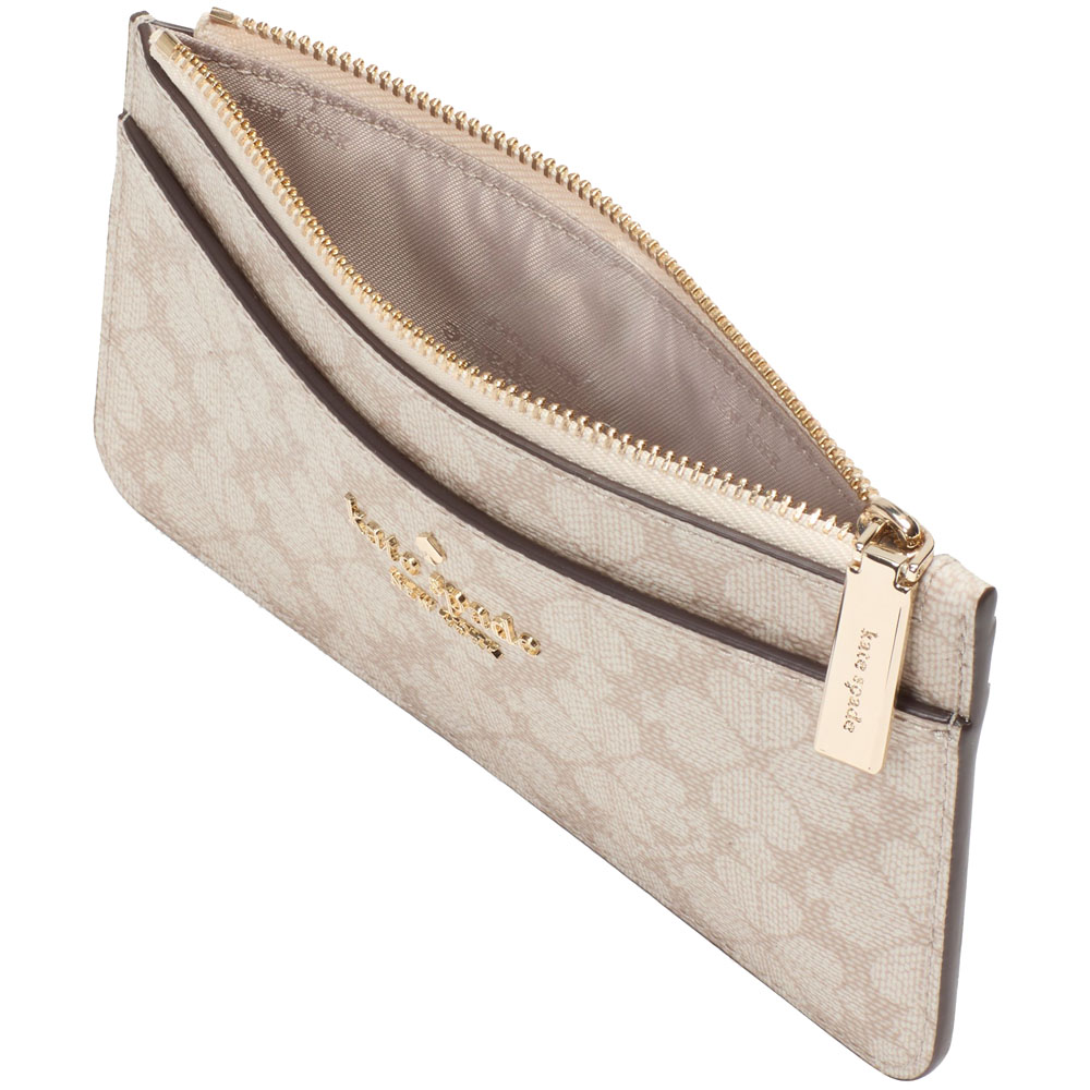 Kate Spade Spade Flower Large Slim Card Holder Dark Beige Multi # KK895