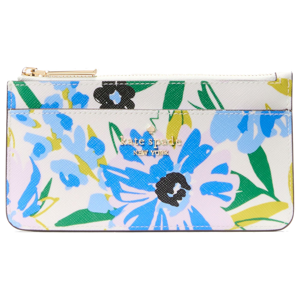Kate Spade Boxed Madison Floral Large Slim Card Holder Cream Multi # KK944
