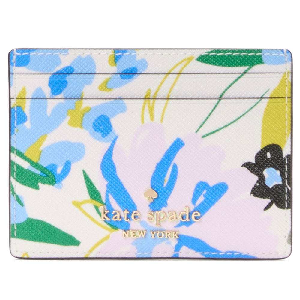 Kate Spade Boxed Madison Floral Small Slim Card Holder Cream Multi # KK946