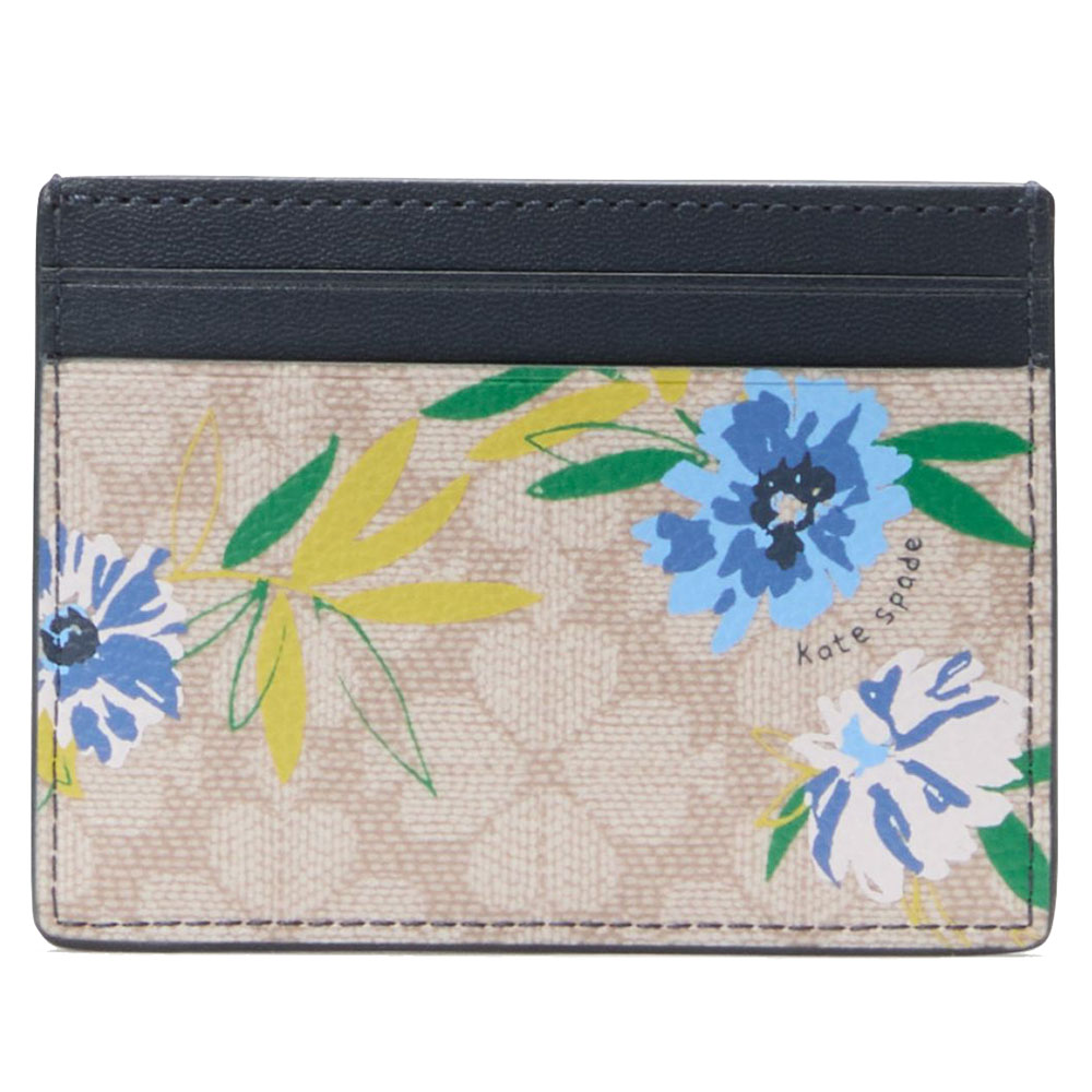 Kate Spade Spade Flower Floral Small Slim Card Holder Blazer Blue Multi # KK914