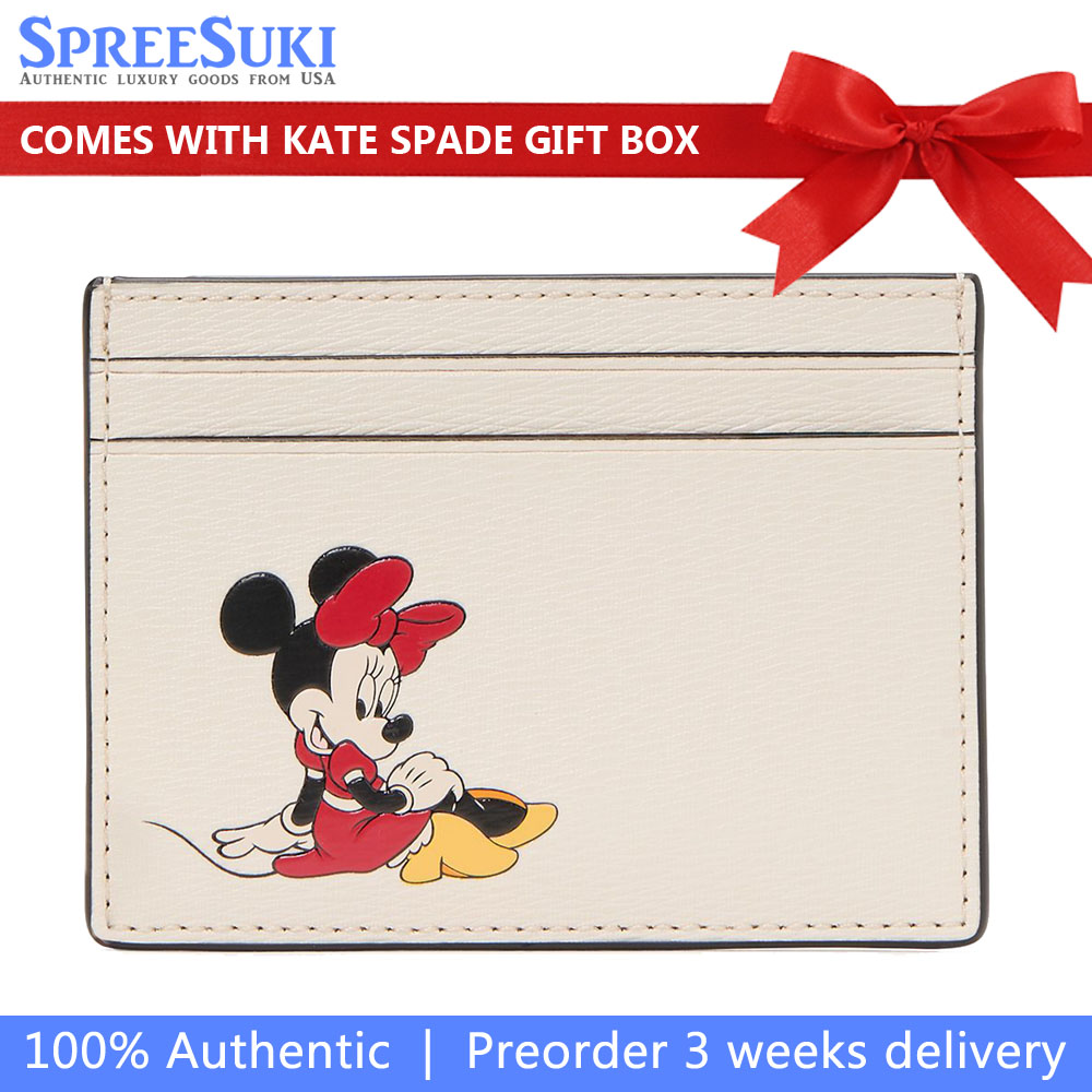 Kate Spade Disney X Kate Spade New York Minnie Small Slim Card Holder Parchment Multi # KI370