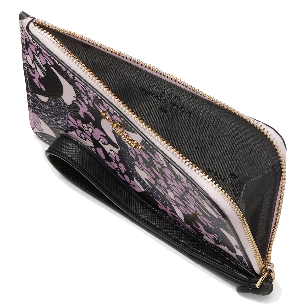 Kate Spade Snake Garden Small L-Zip Wallet Pink Multi # KJ087