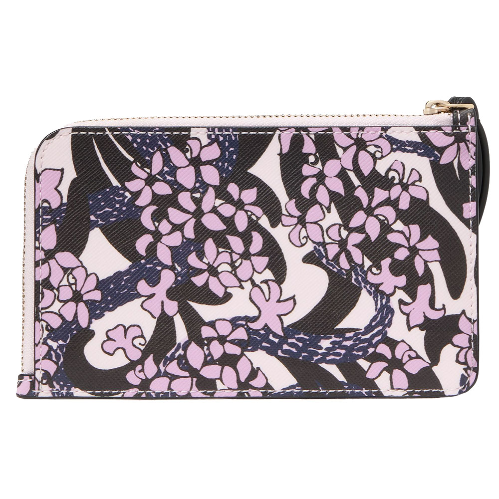 Kate Spade Snake Garden Small L-Zip Wallet Pink Multi # KJ087