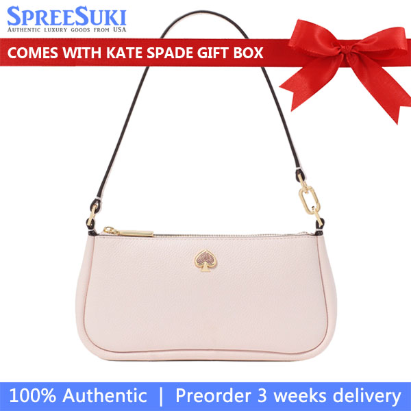 Kate Spade Kayla Embellished Spade Convertible Wristlet Powdered Sugar # KK115