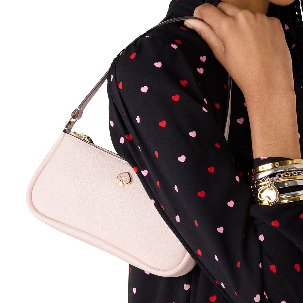 Kate Spade Kayla Embellished Spade Convertible Wristlet Powdered Sugar # KK115