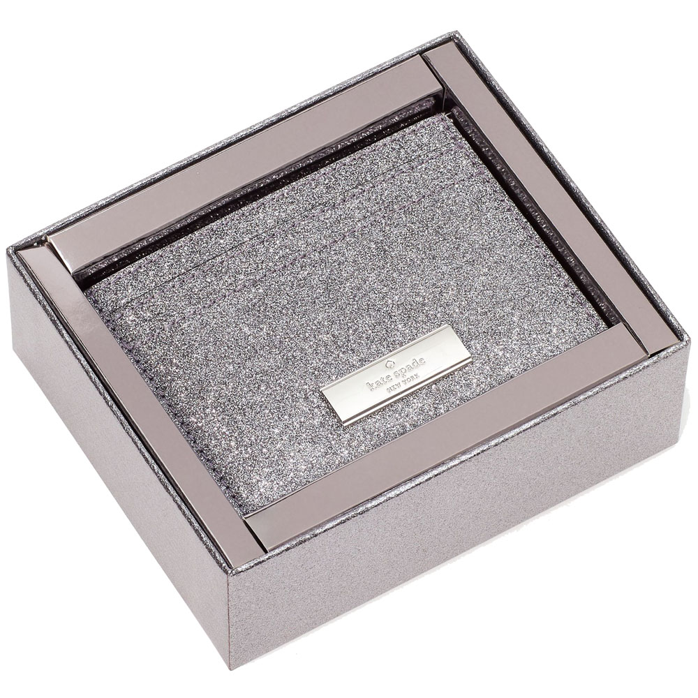 Kate Spade Kenzie Boxed Glitter Small Cardholder Candied Flower # KJ006