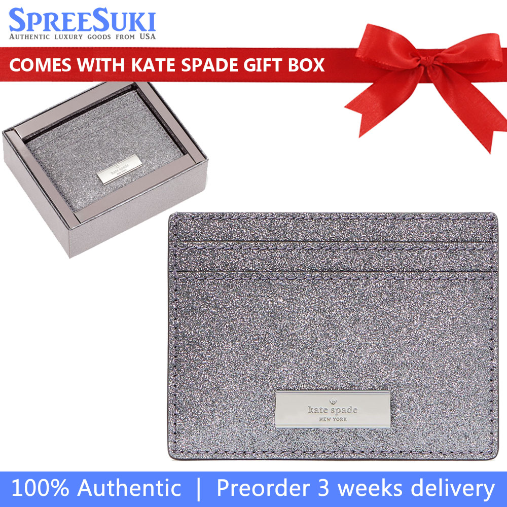 Kate Spade Kenzie Boxed Glitter Small Cardholder Candied Flower # KJ006