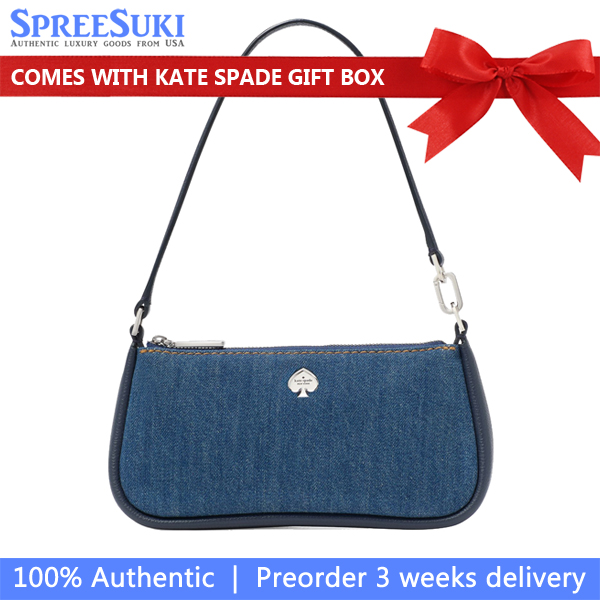 Kate Spade Kayla Denim Convertible Wristlet Blue Multicolor # KK119