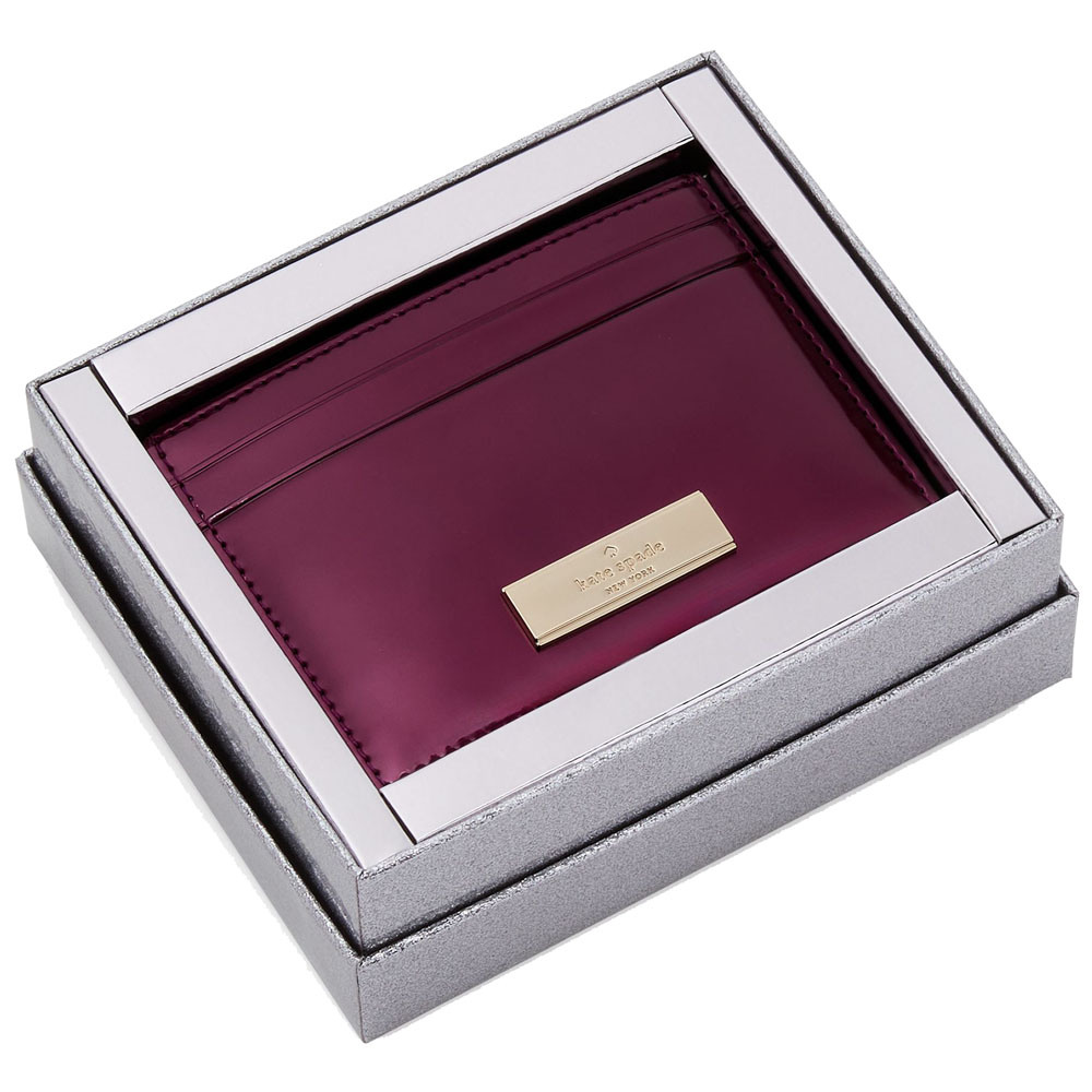 Kate Spade Kenzie Boxed Small Cardholder Dark Raspberry # KJ016