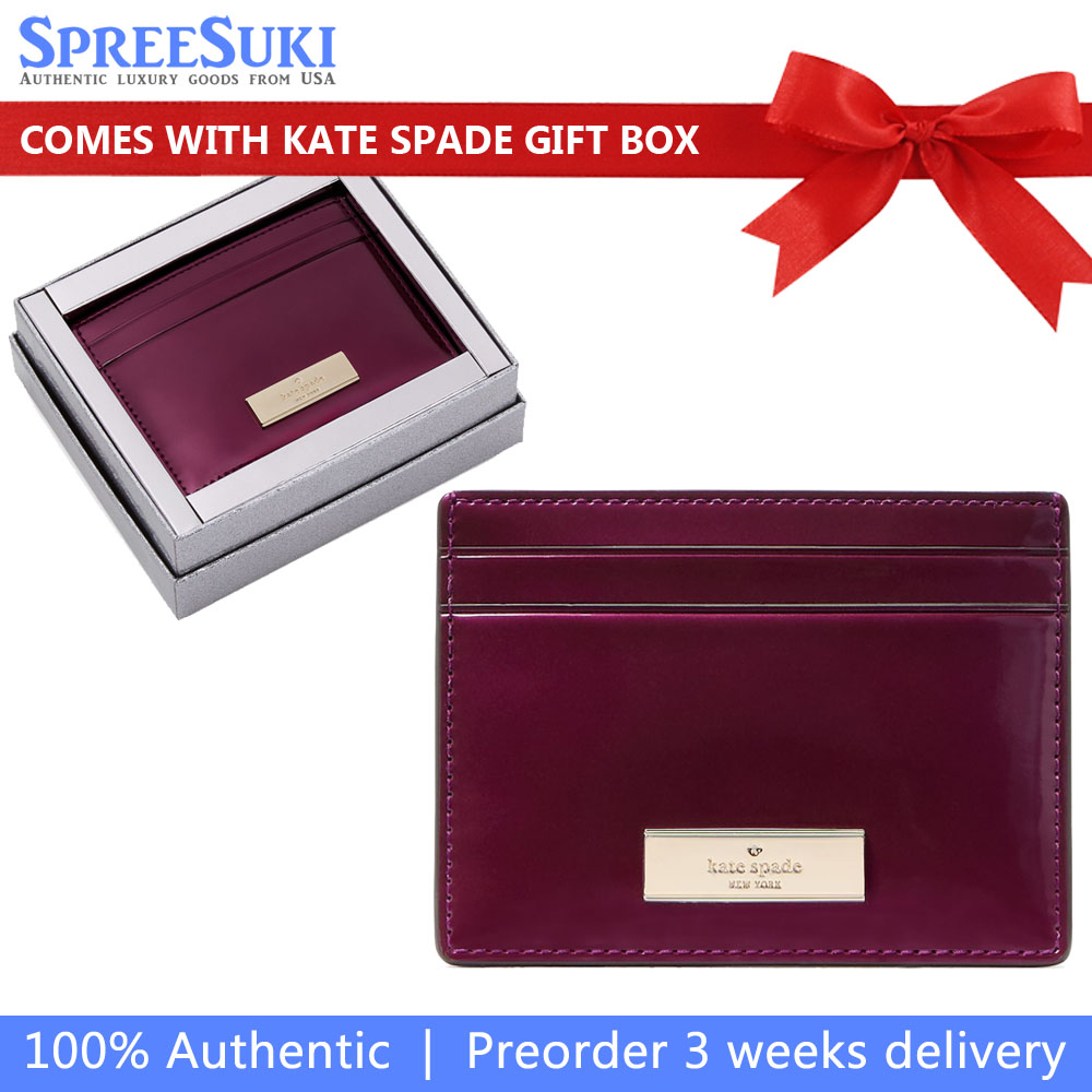 Kate Spade Kenzie Boxed Small Cardholder Dark Raspberry # KJ016