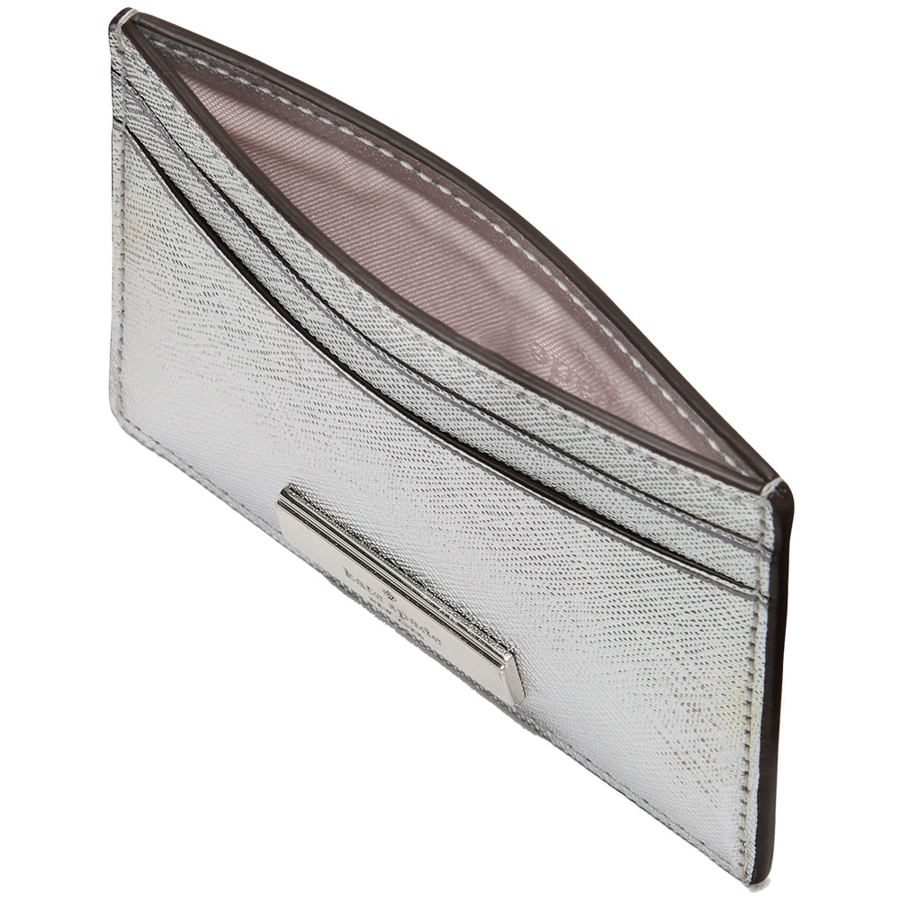 Kate Spade Kenzie Boxed Metallic Small Cardholder Lunar Light # KJ022
