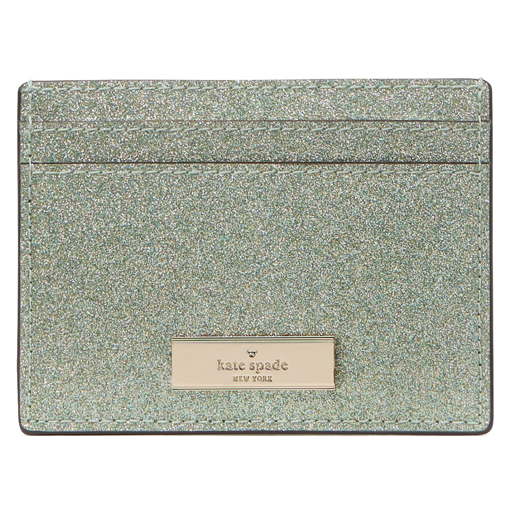 Kate Spade Kenzie Boxed Glitter Small Cardholder Seawater # KK323