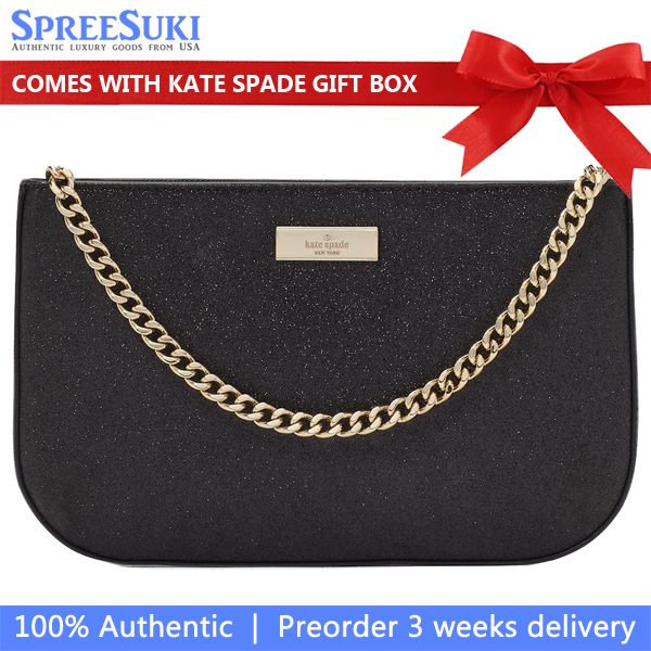 Kate Spade Kenzie Limited Edition Glitter Lilly Pochette Black # KK027