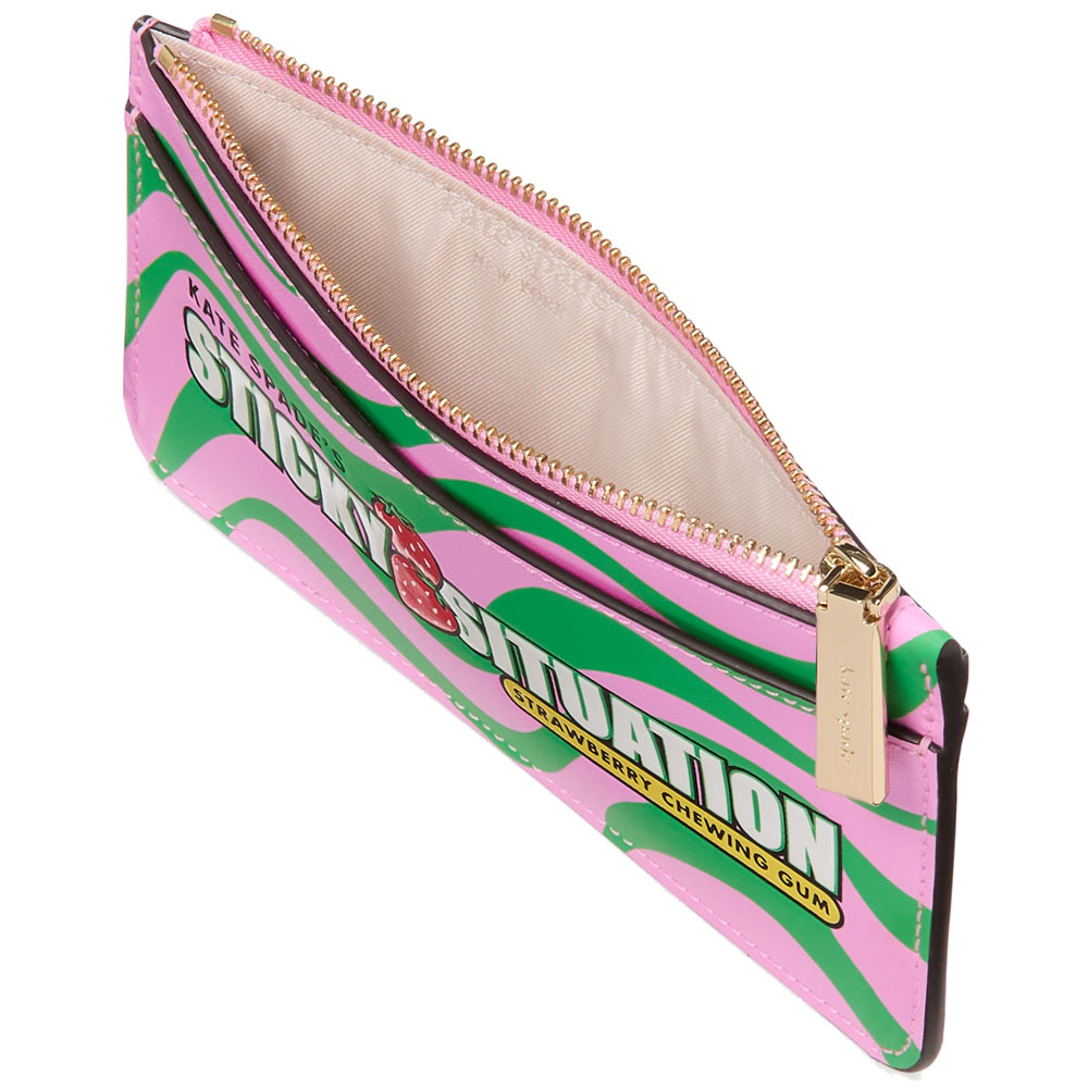 Kate Spade Bubble Gum Large Slim Card Holder Green Multi # KK207