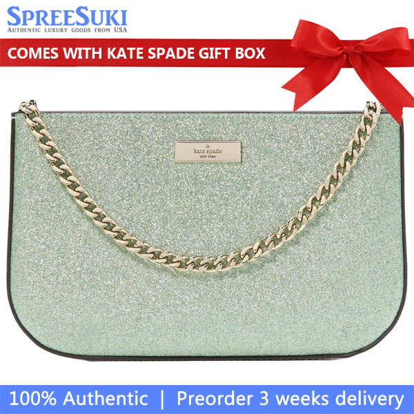 Kate Spade Kenzie Glitter Lilly Pochette Seawater # KK326