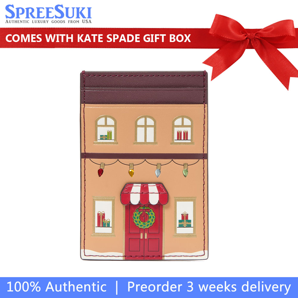 Kate Spade Oh What Fun Gingerbread House Small Slim Cardholder Multi # KJ072
