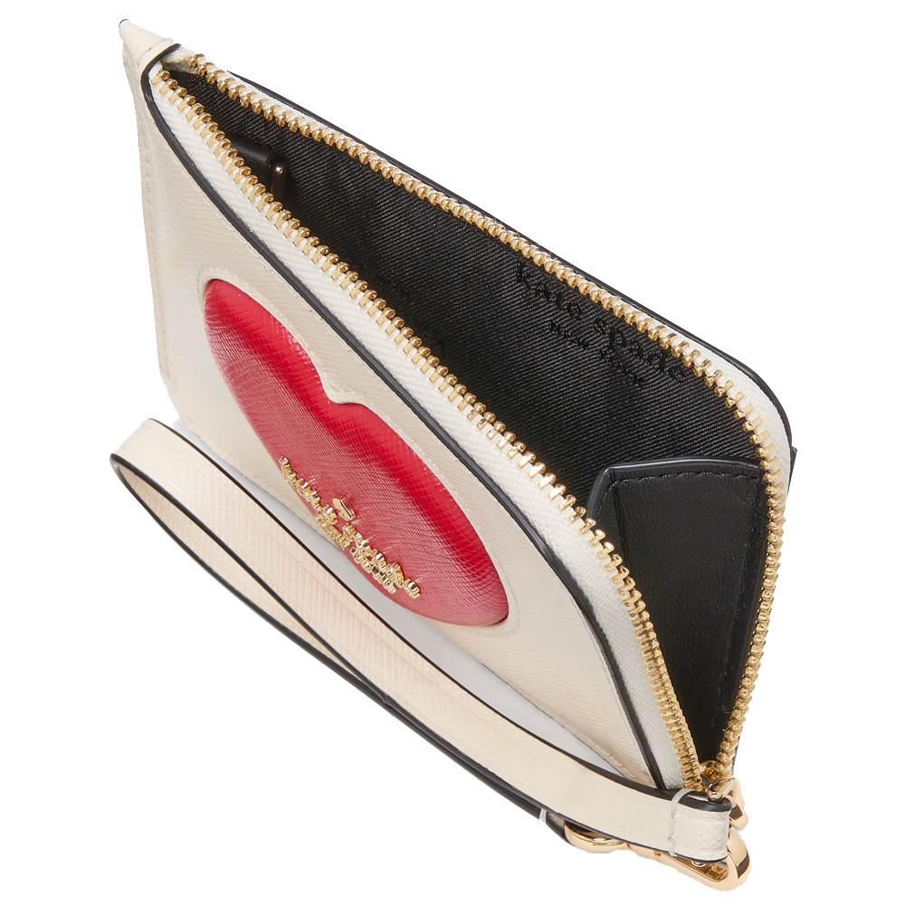 Kate Spade Madison Puffy Heart Small Card Holder Wristlet Meringue Multi # KK190