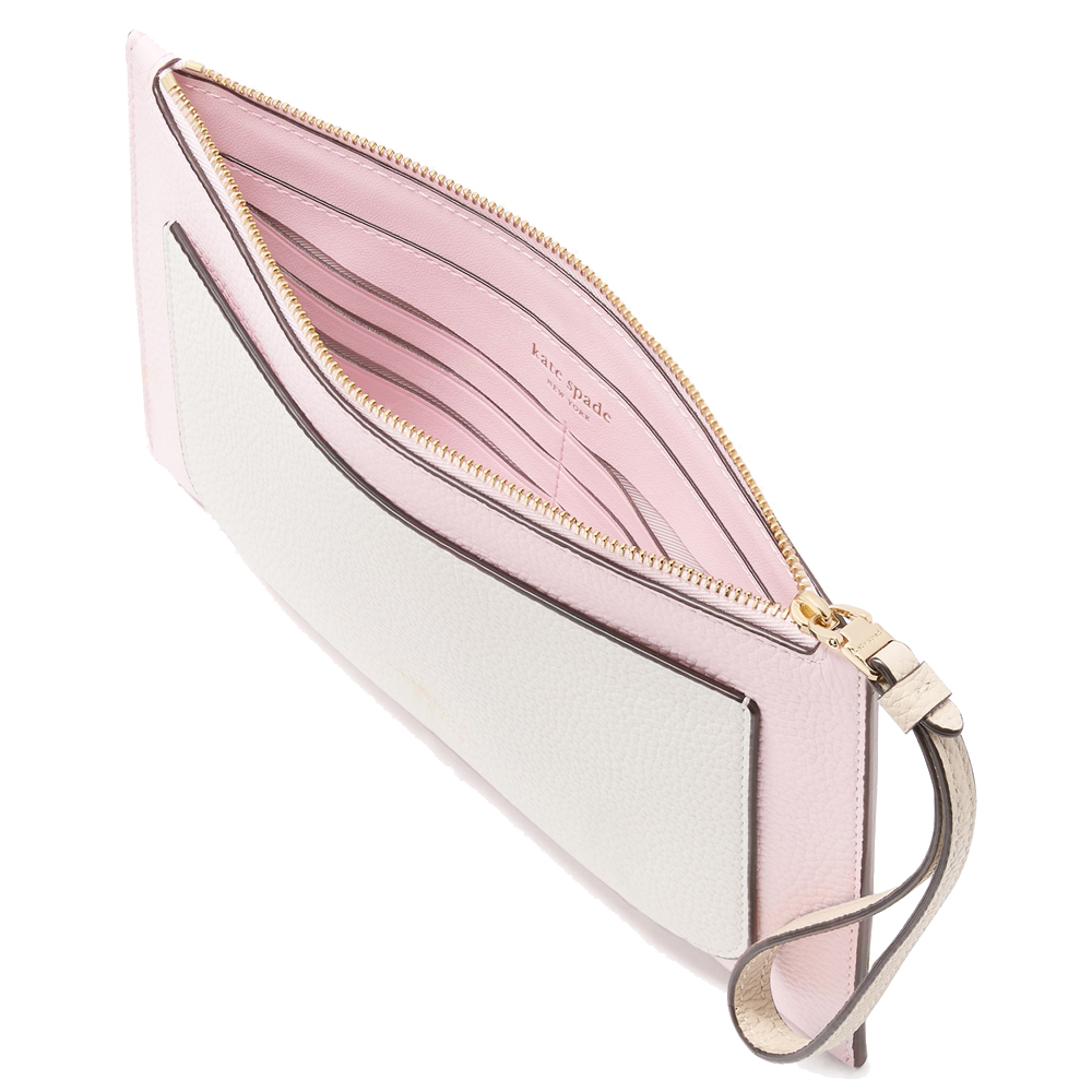 Kate Spade Ava Colorblocked Wristlet Shimmer Pink Multi # KD952