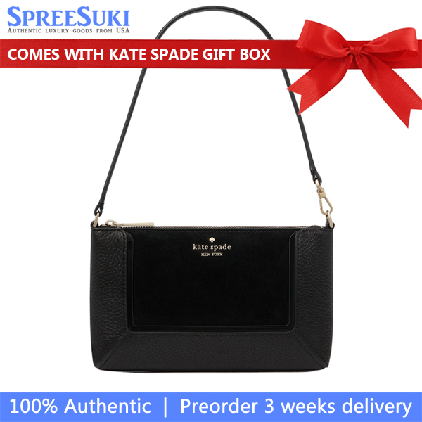 Kate Spade Lena Suede Convertible Wristlet Black Multi # KJ026