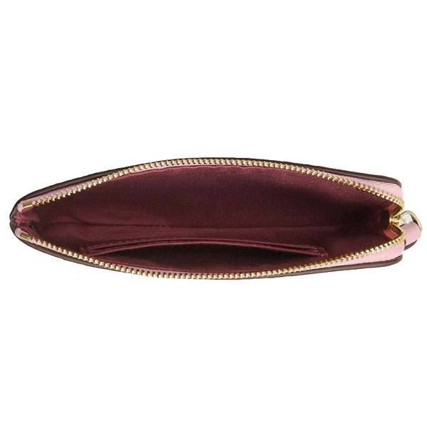 Coach Corner Zip Wristlet In Signature Canvas Powder Pink # CAQ75
