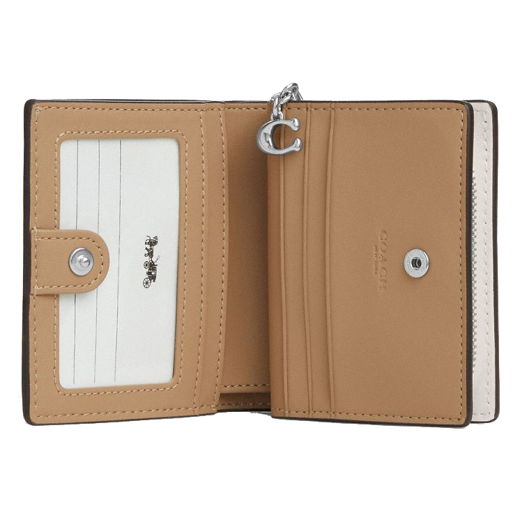 Coach Snap Wallet With Floral Applique Silver Chalk # CAP16