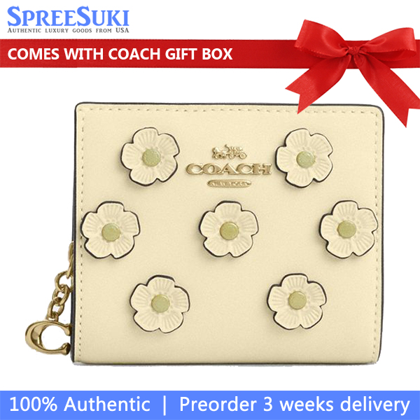 Coach Snap Wallet With Floral Applique Moonlight # CAP16