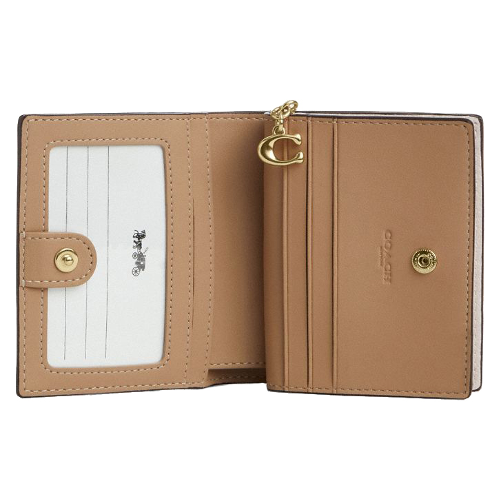 Coach Snap Wallet With Floral Print Chalk Multi # CAP15