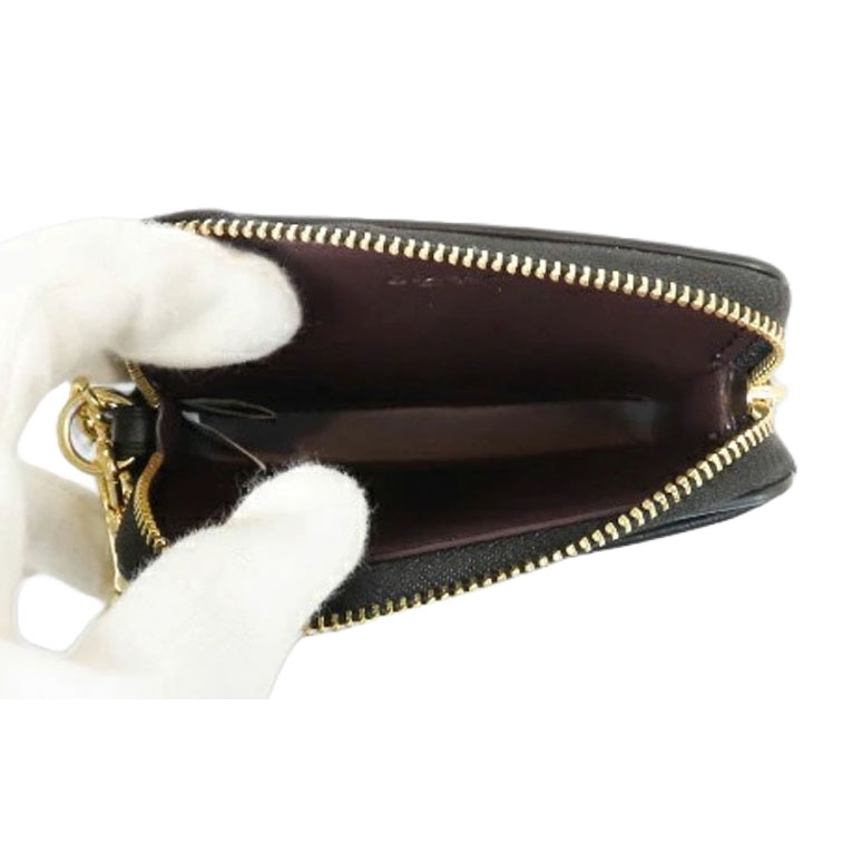 Coach Zip Card Case With Quilting Black # CZ467