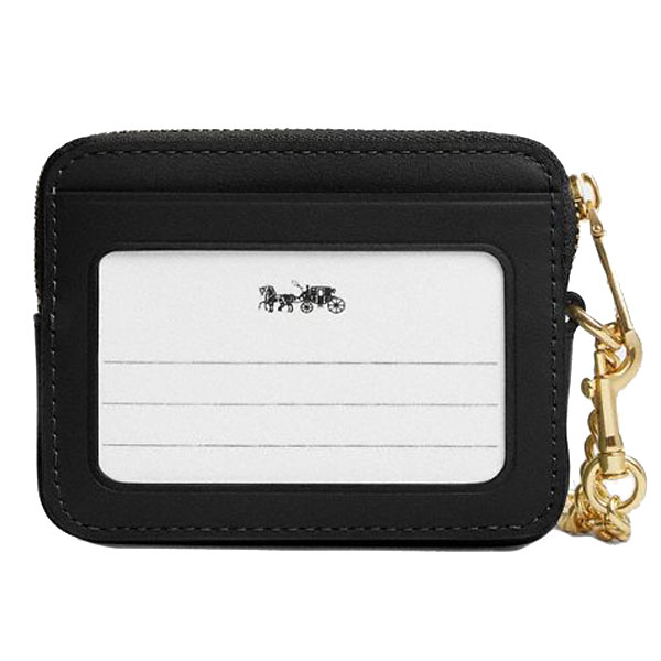 Coach Zip Card Case With Quilting Black # CZ467