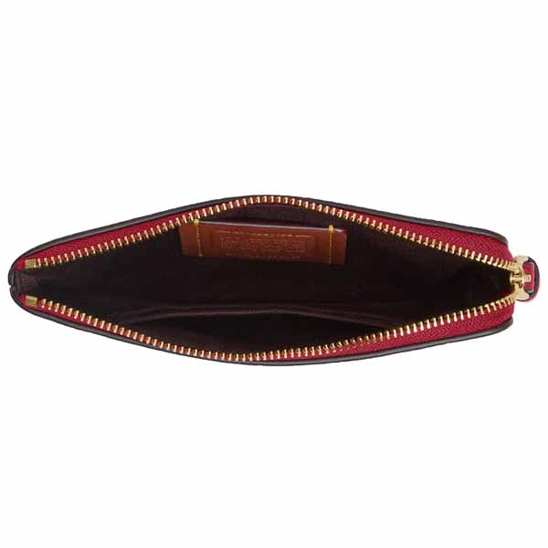 Coach New Year Corner Zip Wristlet With Snake Graphic Ruby # CZ529